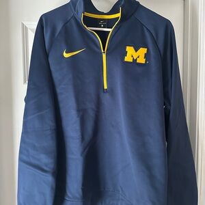 Nike Dri-FIT U of Michigan Jacket Navy Quarter Zip pullover